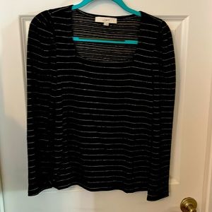 Black top with silver threading